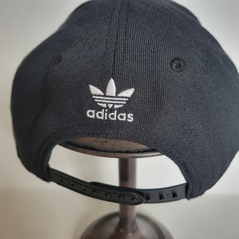 Adidas Trefoil Throwback Logo Hat Cap Youth Kids Boys Adjustable Snapback Black